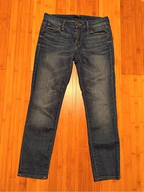 Mother The Looker Crop Jeans Cry of the Peacock Blue Mid Rise Size 26
